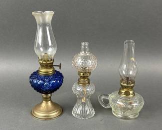 Lot 186 | Vintage Mini Hurricane Oil Lamps
