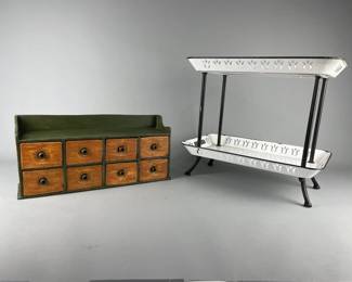 Lot 143 | Vtg Handcrafted Wood Desk Organizer & More!
