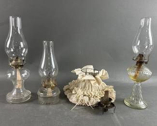 Lot 311 | Three Vintage Oil Lamps & More
