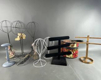 Lot 144 | Wig Stands, Necklace Displays, and More
