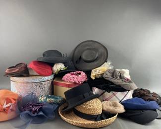 Lot 136 | Hat Boxes and Vintage Hats

