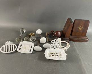 Lot 108 | Doorknobs, Bookends, and Soap Dishes
