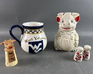 Lot 287 | Vintage Smiling Cow Cookie Jar & More
