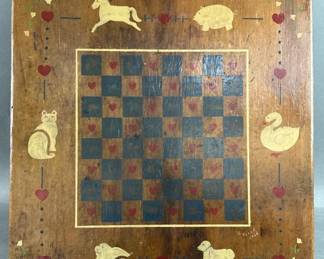 Lot 226 | Vintage 1984 Hand Painted Chess Board Signed
