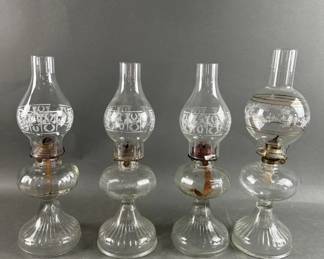 Lot 307 | Four Vintage Oil Lamps
