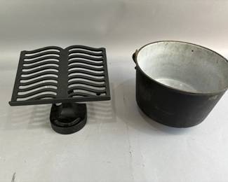 Lot 175 | Vintage Cast Iron Recipe Stand & Pot
