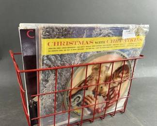 Lot 204 | Vintage Vinyl Records With Storage Basket
