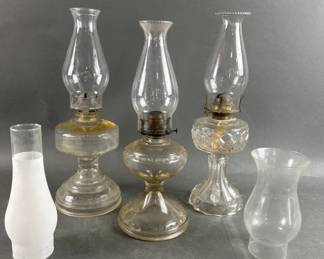 Lot 318 | Three Vintage Oil Lamps & More
