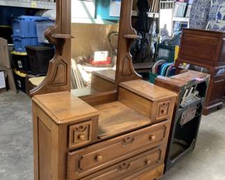 Lot 448 | Vintage Wood Dresser With Mirror
