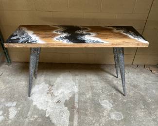 Lot 243 | MCM Resin Industrial Design Accent Table
