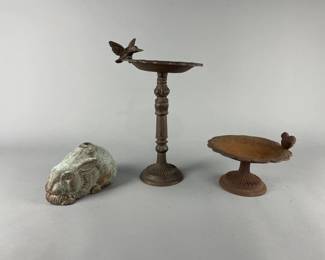 Lot 113 | Vtg Cast Iron Bird Bath & More!
