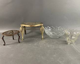 Lot 148 | Vintage Brass Fireplace Footman and More
