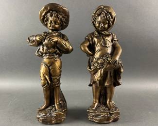 Lot 459 | Vintage Harvest Picking Boy and Girl
