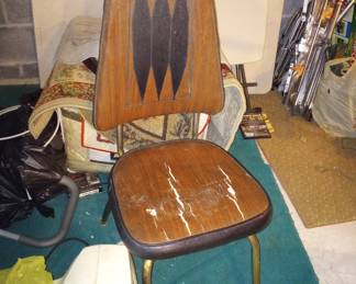 A 1960's Vintage Kitchen Chair, Plus Skis, 