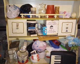 A Vintage French Provincial Ladies Desk, and Many Accessories, 