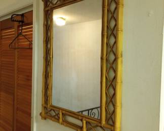 A Faux Bamboo Wall Mirror, 