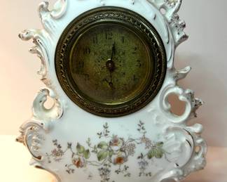 Antique porcelain vanity clock