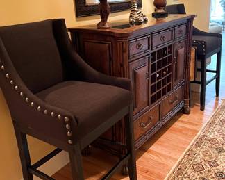 Bar height upholstered chairs