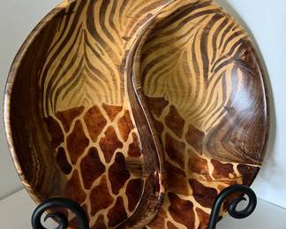 African wood serving bowl