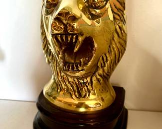 Brass lion head bookends