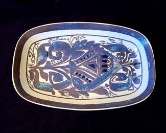 Hand painted platter, numbered and signed