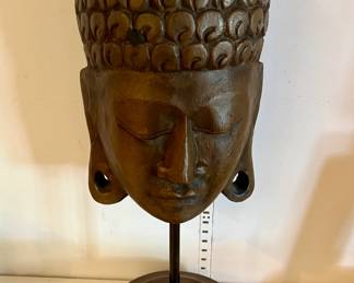 Carved wood buddha mask
