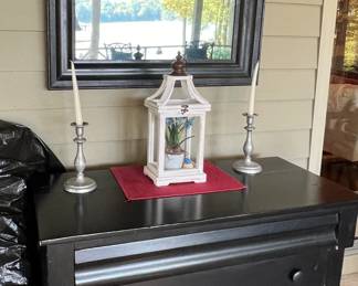 Black painted dresser and mirror