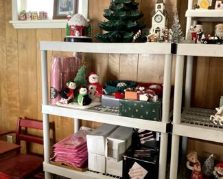 Christmas items pink plastic tablecloths and pink cups