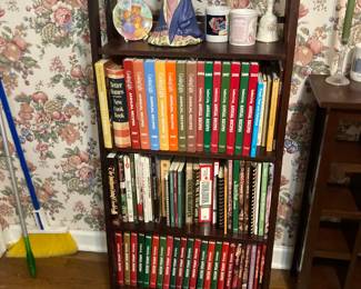 large collection of cookbooks bookcases