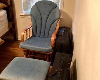 Glider rocker with ottoman