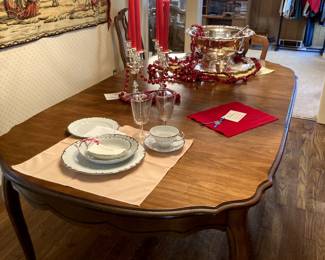 Dining room table. Punch bowl