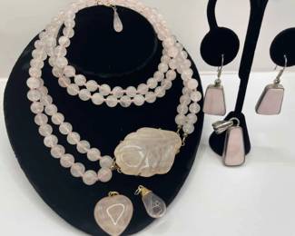 Rose Quartz Pink Opal Jewelry