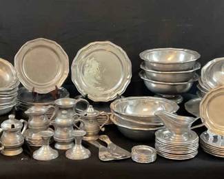 Wilton Pewter Queen Anne Plates And Serving