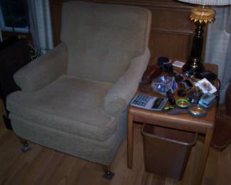 EASY CHAIR, LAMP TABLE & MISC.