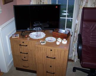 MORE SAUDER-TYPE FILE CABINETS, ANOTHER FLAT-SCREEN & MISC.