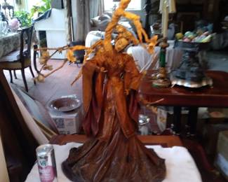 Hand made and signed asain lamp mid century