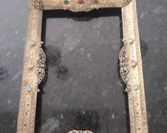Antique jeweled picture frame