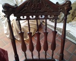 Carved wood rocker victorian