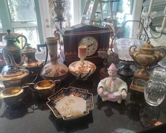 Silverplate porcalian limoges crystalclock brides basket beehive porcalian