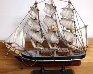 15 - Wood Model Ship - 9.5" x 10"
