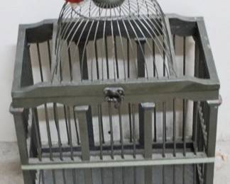 188 - Wood Bird Cage - 13" x 8" x 19"
