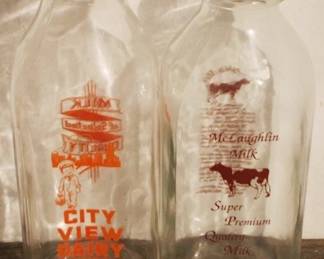 436 - 2 Milk Bottles - 9" tall
