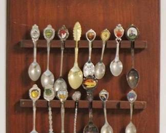 204 - Collector Spoons w/ Wood Holder - 19" x 10"
