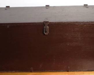 56 - Wood Army Foot Locker - 13" x 32" x 16"
