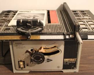 396 - ShopCraft 10" Table Saw You are buying a used as-is electric/electronic item. We do not guarantee all components are present, and if it is not expressly stated, it is untested.
