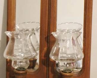 422 - 2 Mirror Candle Holders - 18" tall
