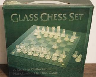 435 - Glass Chess Set in Box
