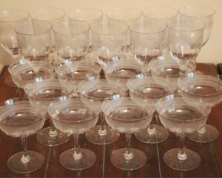 154 - 23 pc. Etched Glasses Set - 4.5" and 6.5" tall
