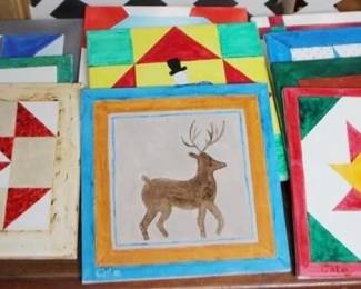 235 - Lot of Canvas Paintings - 12" x 12" Painted by the homeowner
