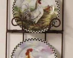 206 - 4 pc. Plates Set w/ Metal Holder - 35" x 10"
